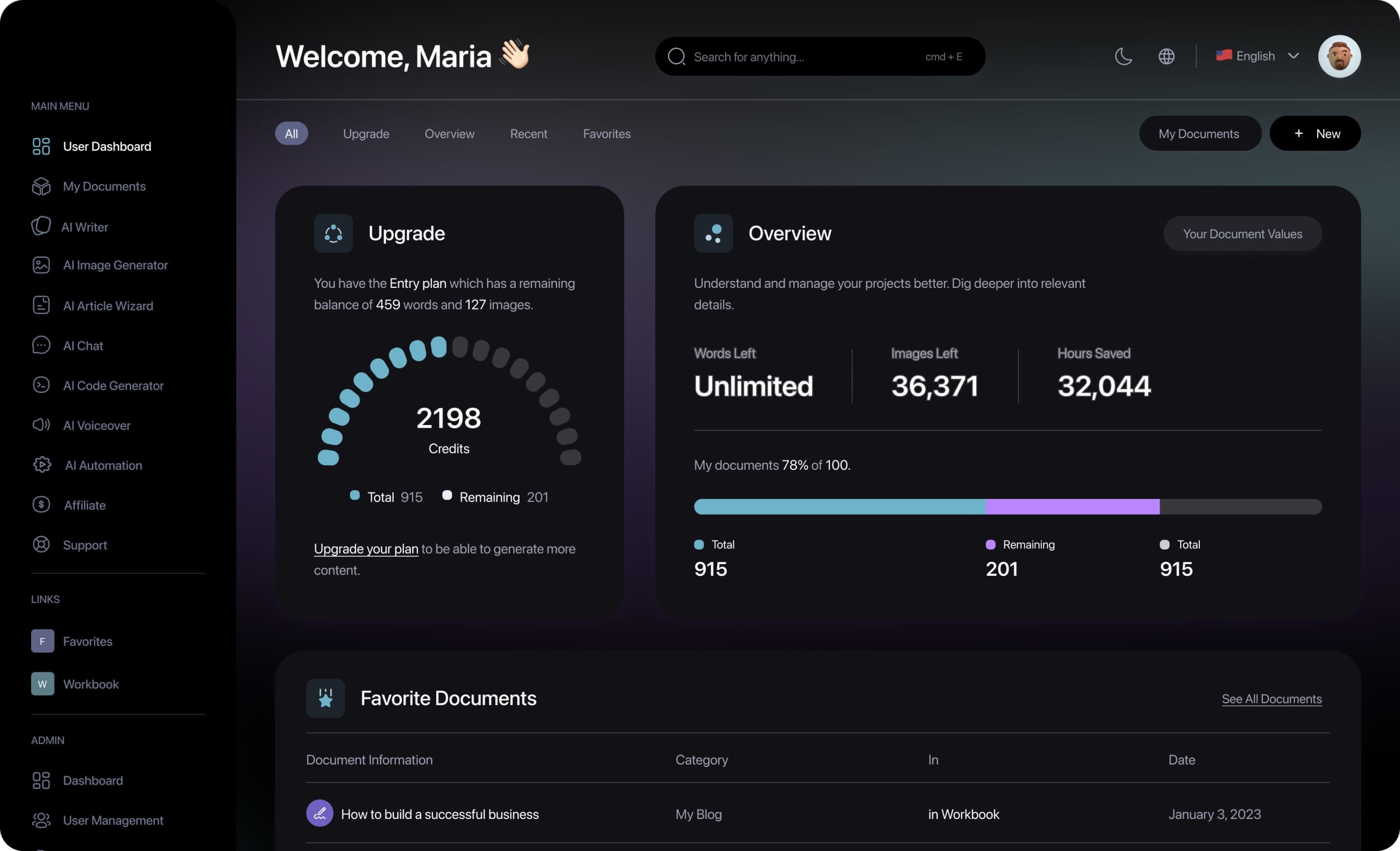 Image of ScribeGem dashboard